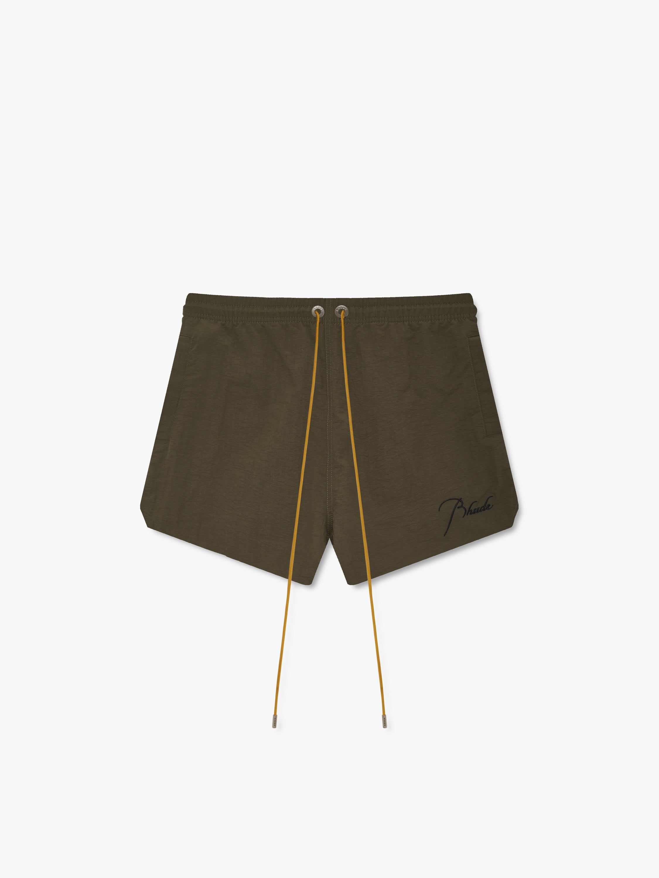 RHUDE RADIATOR SWIM TRUNKS - MOSS GREEN\/BLACK