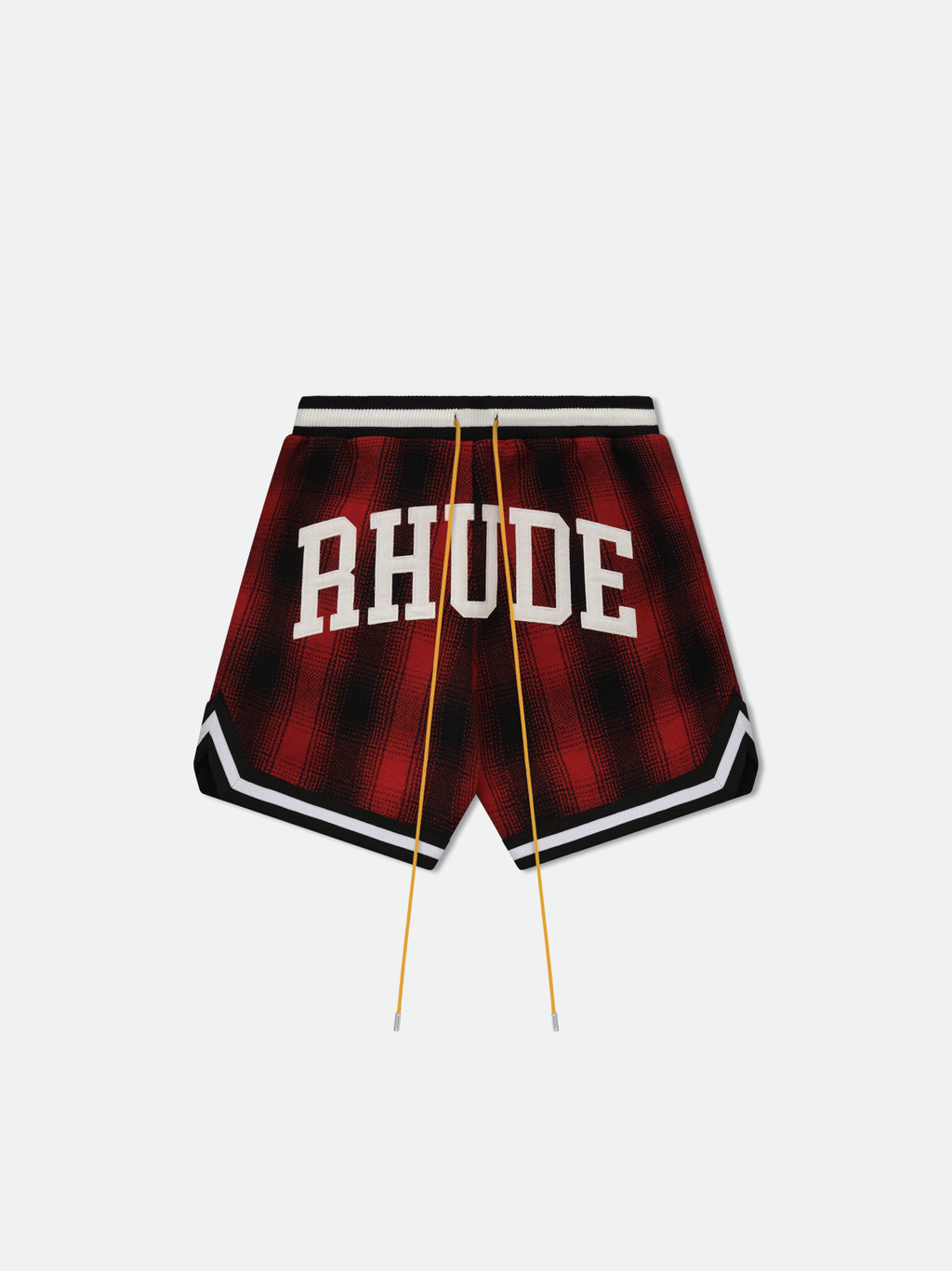 FLANNEL RHUDE COLLEGIATE COURT LOGO SHORT - RED\/BLACK