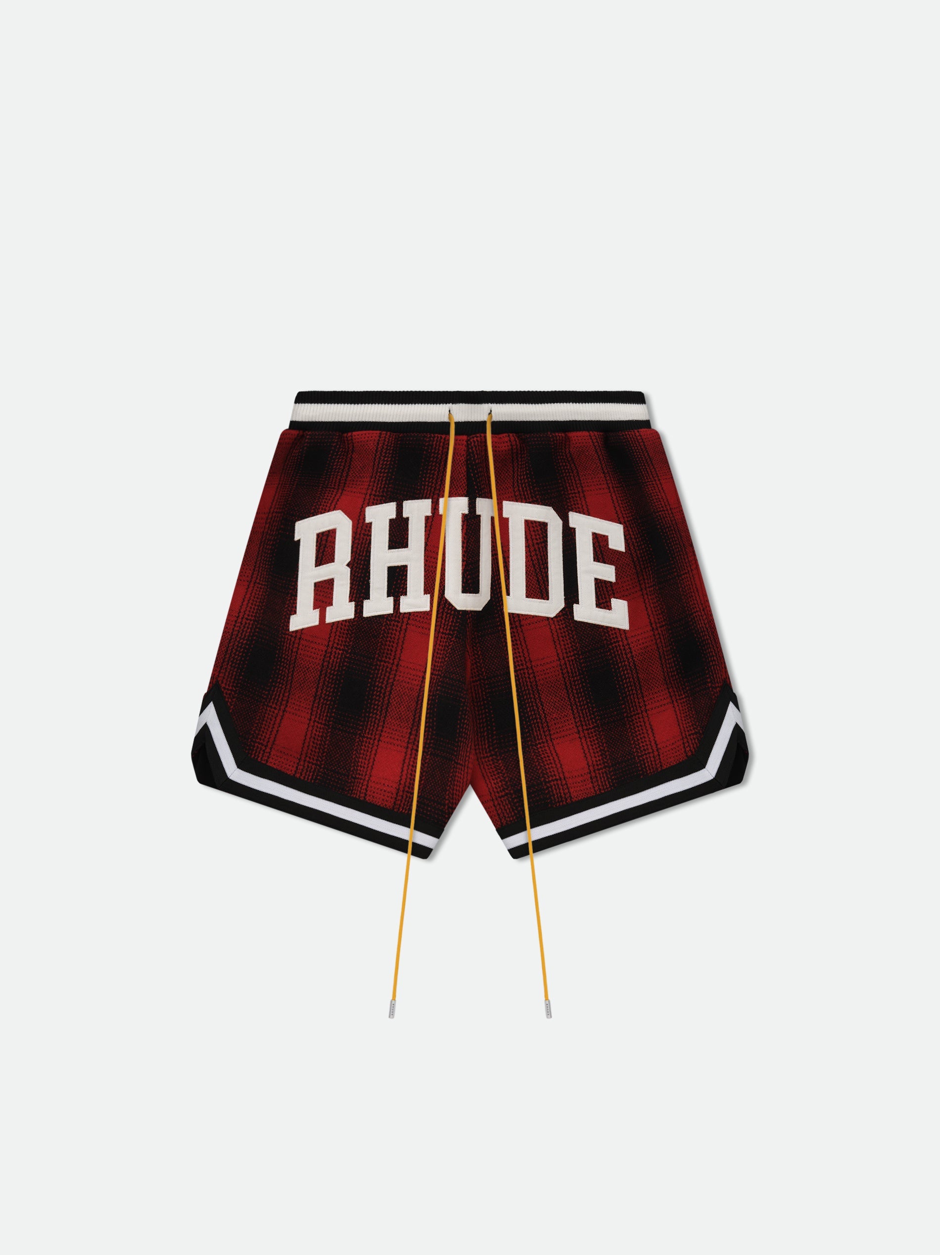 FLANNEL RHUDE COLLEGIATE COURT LOGO SHORT - RED\/BLACK