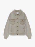 DROP-NECK DENIM TRUCKER JACKET