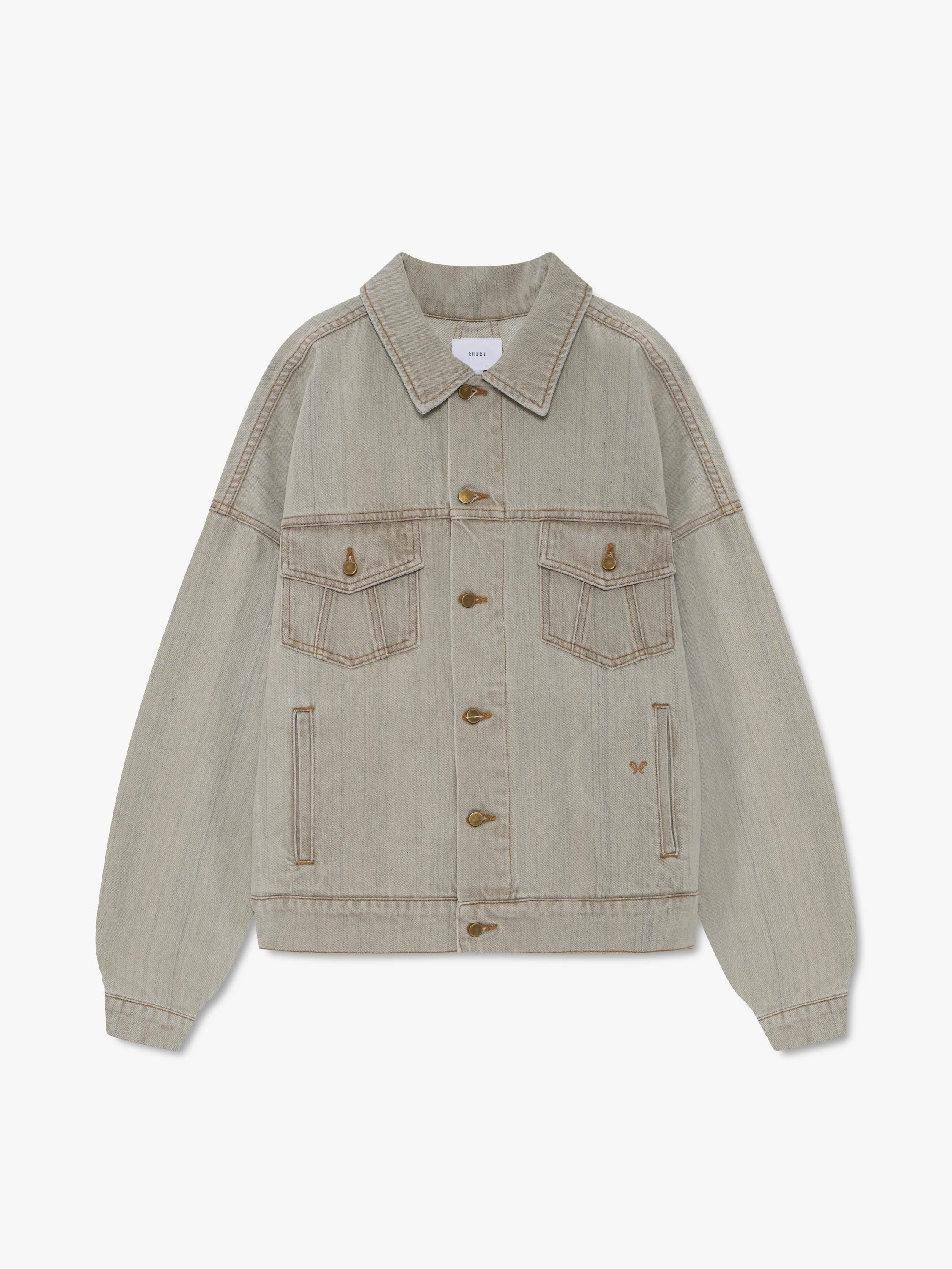 DROP-NECK DENIM TRUCKER JACKET