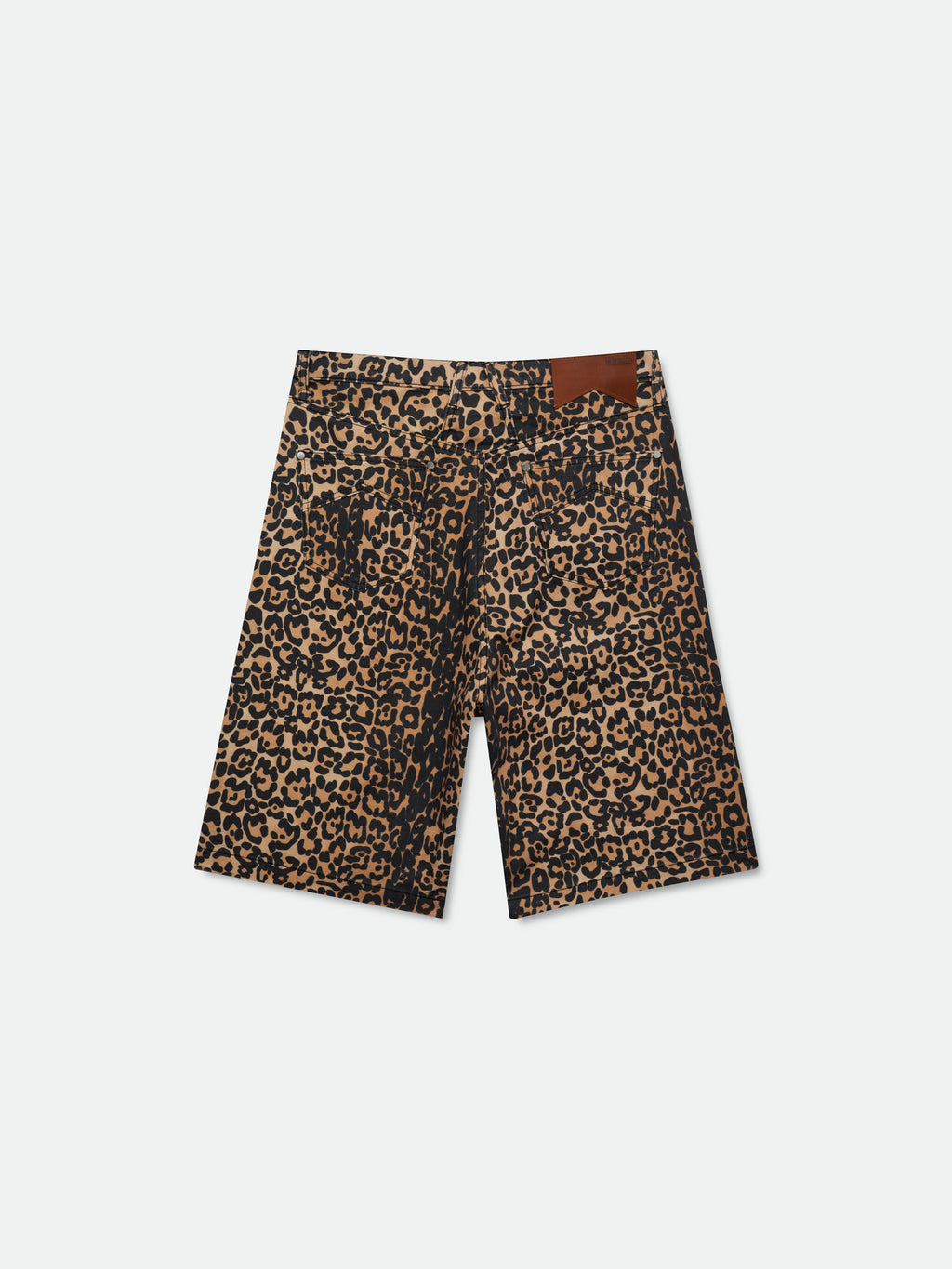 LEOPARD TRAXEDO BAGGY SHORT - BLACK\/TAN
